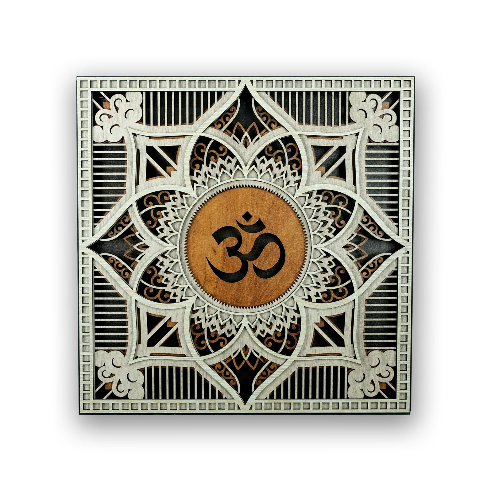 Om Mandala Wooden Wall Art