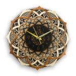 Ornate Mandala Wooden Wall Clock