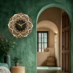 Ornate Mandala Wooden Wall Clock