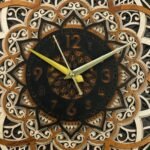 Ornate Mandala Wooden Wall Clock