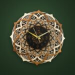 Ornate Mandala Wooden Wall Clock