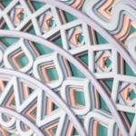 Pastel Geometric Mandala Half-Moon Wall Décor