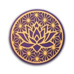 Purple & Gold Lotus Geometric Decorative Wall Panel