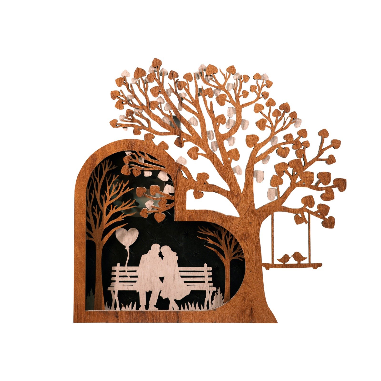 Romantic Tree Couple Wooden Wall Décor