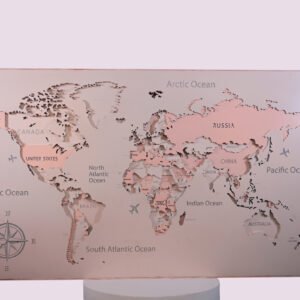 Rose Gold World Map Wall Décor