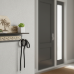 Sweet Home Wooden Wall-Mounted Key Holder with Shelf – 8 Hooks
