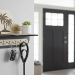 Sweet Home Wooden Wall-Mounted Key Holder with Shelf – 8 Hooks