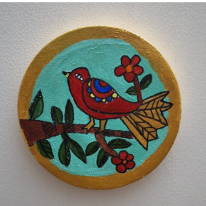 Traditional Madhubani Bird Hand-Painted Wall Art