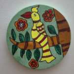 Traditional Madhubani Style Bird Hand-Painted Wall Art