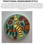 Traditional Madhubani Style Bird Hand-Painted Wall Art