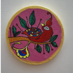 Traditional Madhubani Style Hand-Painted Bird Wall Decor