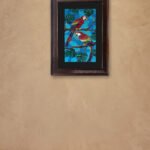 Tropical Macaw Birds Embroidered Textile Wall Art