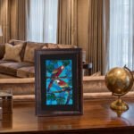 Tropical Macaw Birds Embroidered Textile Wall Art