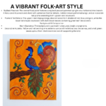 Vibrant Folk-Art Peacock Painting – Handcrafted Decorative Wall Art