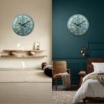 Vintage Gear-Style Skeleton Wall Clock – Blue