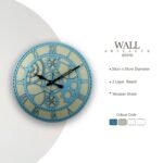 Vintage Gear-Style Skeleton Wall Clock – Blue