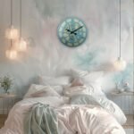 Vintage Gear-Style Skeleton Wall Clock – Blue