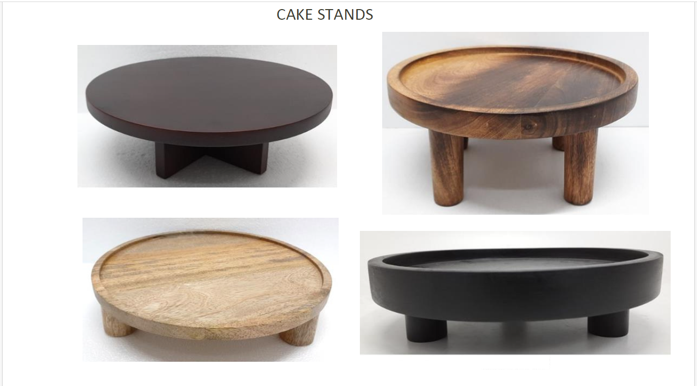 Wooden Cake Stands & Dessert Display Platters