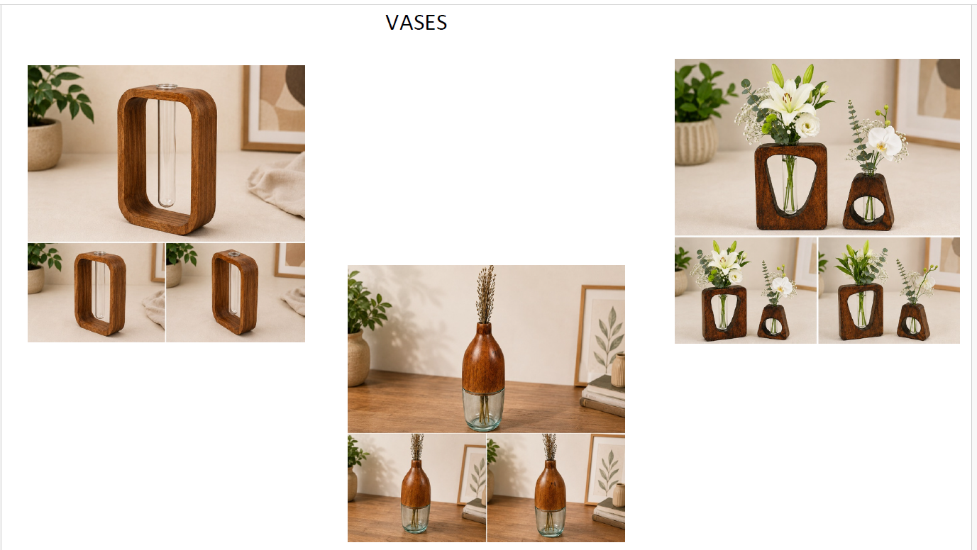 Wooden Decorative Vases