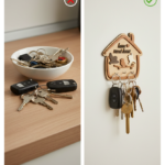 Wooden “Home Sweet Home” Bird Wall Key Holder