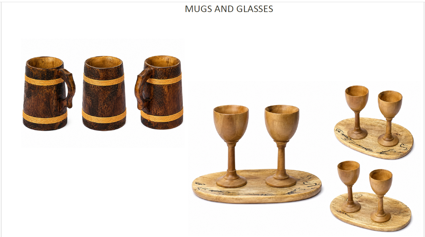 Wooden Mugs & Goblet Sets