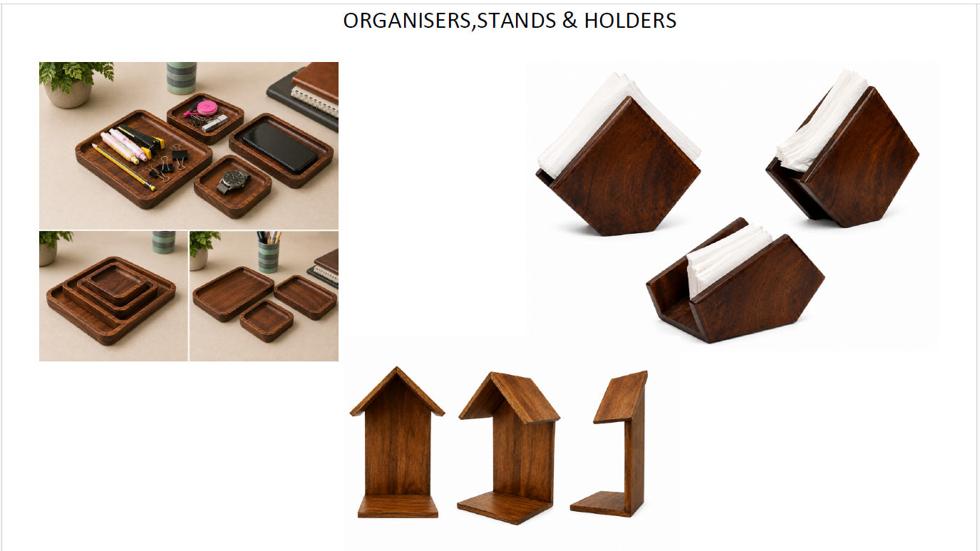 Wooden Organisers, Stands & Holders