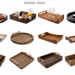 Wooden Serving Trays & Bowls with Trays
