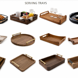 Wooden Serving Trays & Bowls with Trays