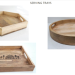 Wooden Serving Trays & Bowls with Trays
