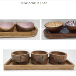 Wooden Serving Trays & Bowls with Trays