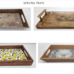 Wooden Serving Trays & Bowls with Trays