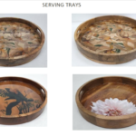 Wooden Serving Trays & Bowls with Trays