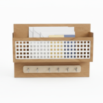 Wooden Wall-Mounted Mail & Key Organizer
