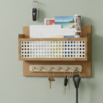 Wooden Wall-Mounted Mail & Key Organizer