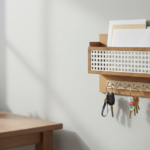 Wooden Wall-Mounted Mail & Key Organizer