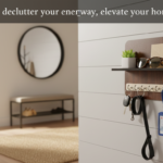 Wooden Wall-Mounted Organizer with Shelf & Hooks