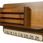 Wooden Wall-Mounted Organizer with Shelves & Hooks