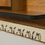 Wooden Wall-Mounted Organizer with Shelves & Hooks
