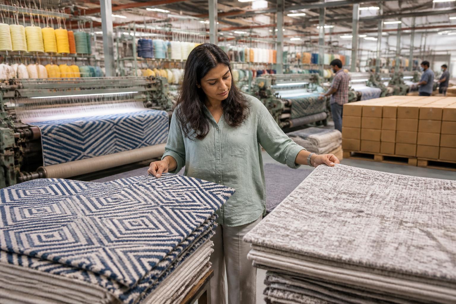 Specifying Solution-Dyed Polypropylene vs Polyester for High-Turnover Machine-Woven Rug Lines