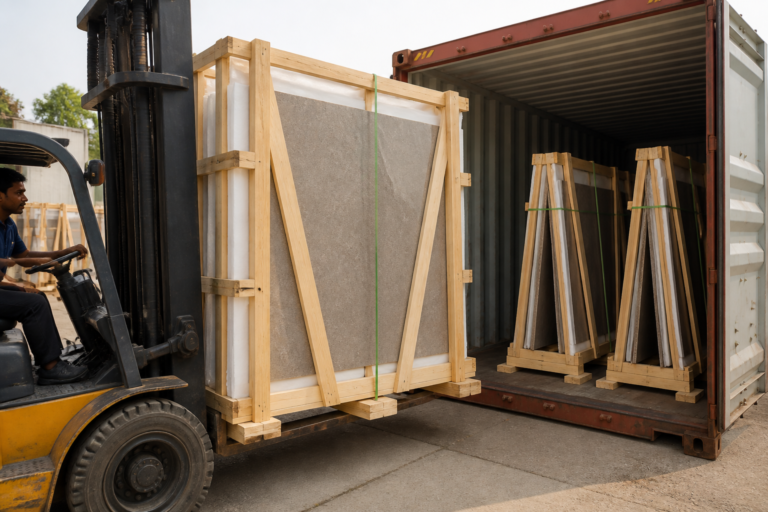 Packaging Heavy Stone Slabs: A Guide to ISPM-15 A-Frames and Ocean Container Load Distribution