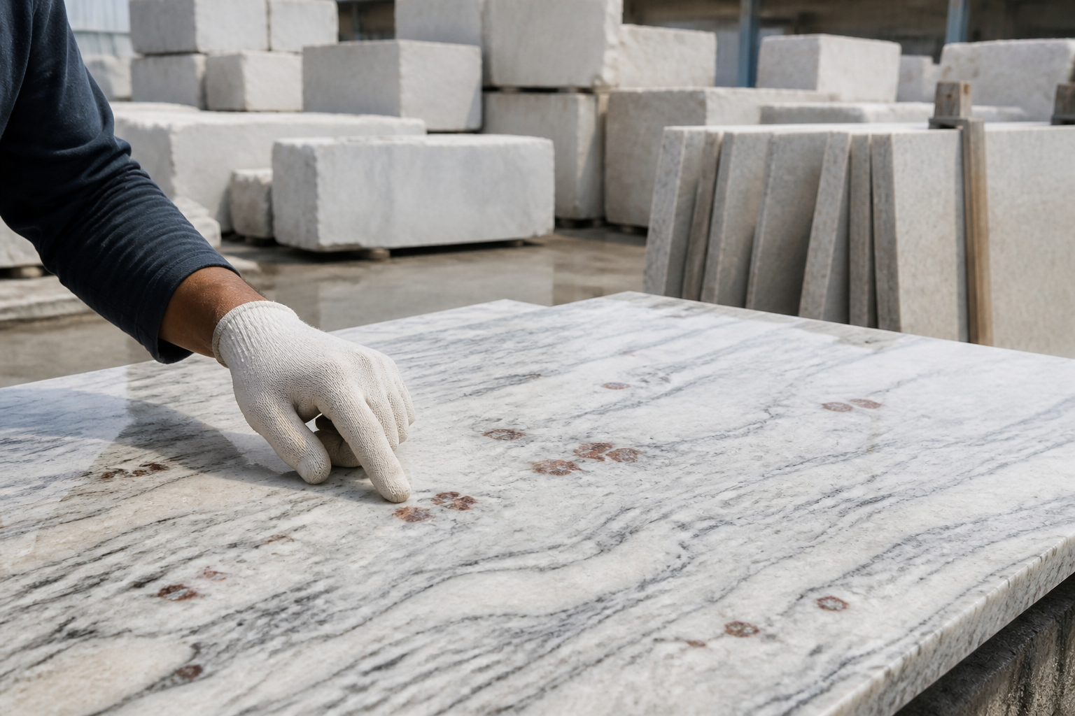 Procuring Indian River White Granite: Setting Thresholds for Pinholes and Garnet Cluster Distribution