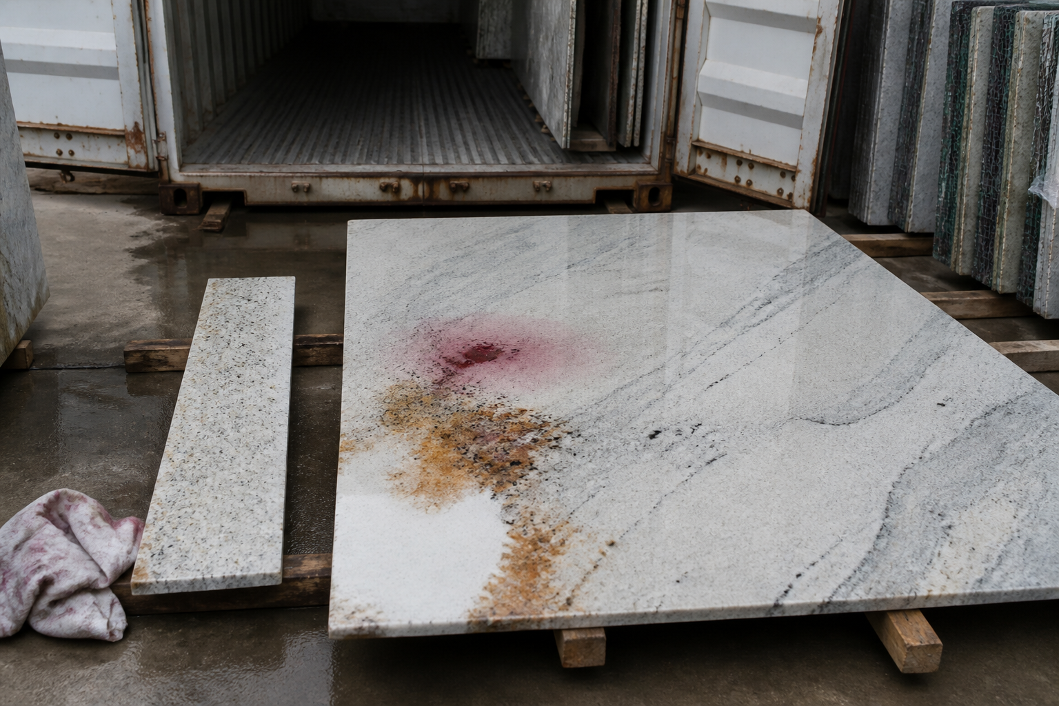 Sourcing Indian River White Granite: Detecting Red Garnet Leaching and Iron Clusters Before Container Sealing