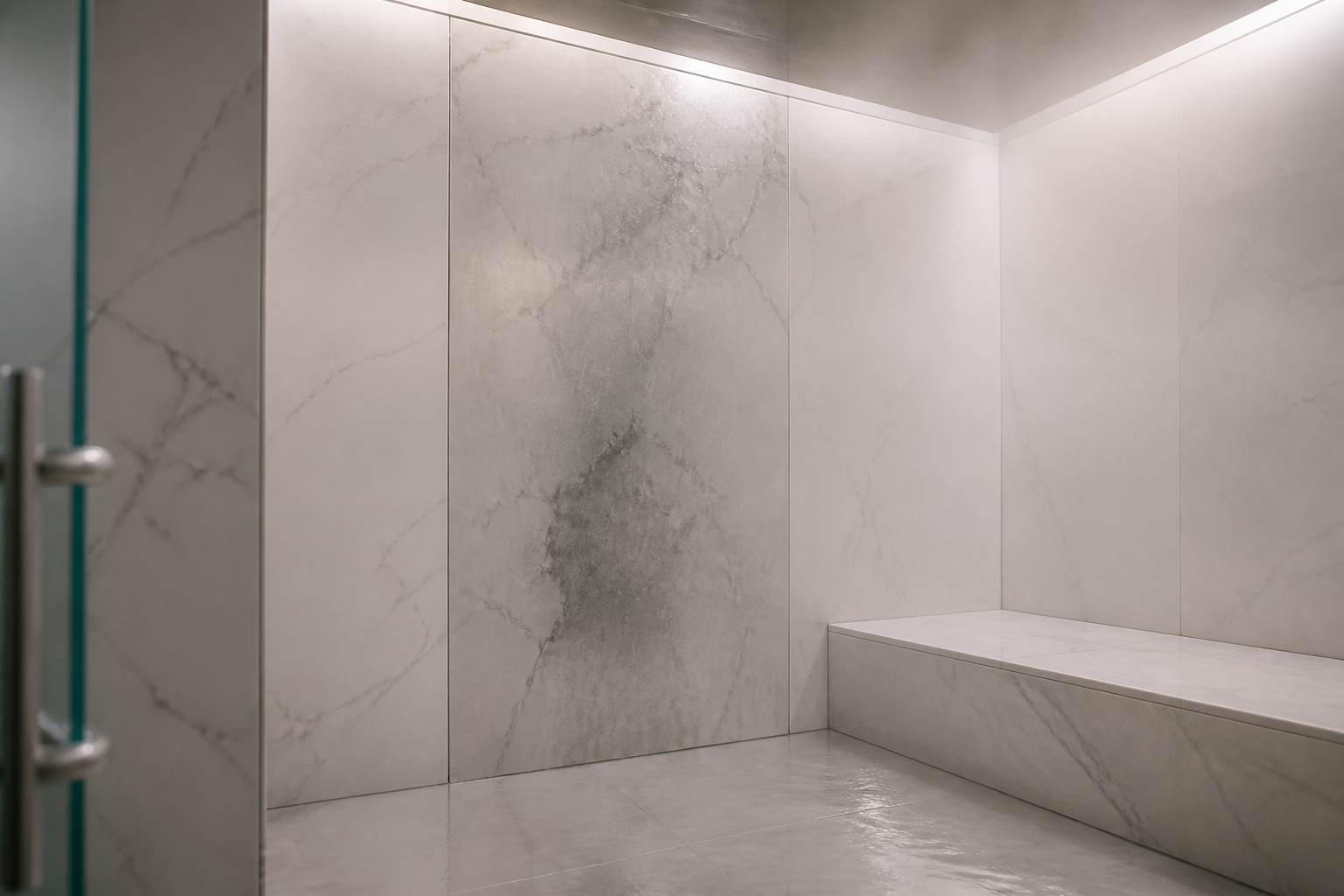 Preventing Dark Moisture Shadows in Thassos Marble Steam Rooms: Vapor-Permeable Impregnator Benchmarks