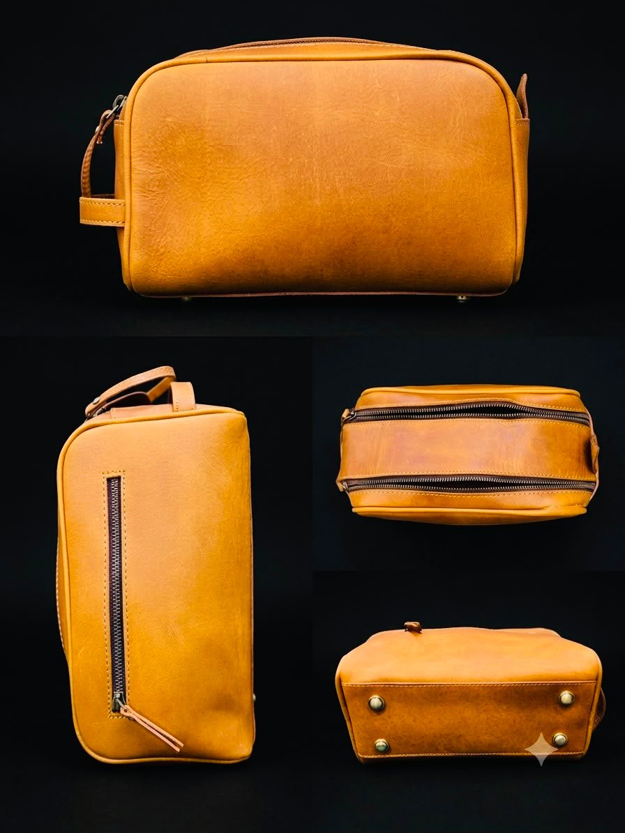Premium Leather Toiletry & Travel Dopp Kit