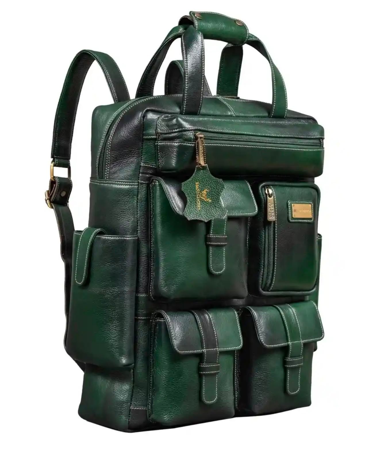 Premium Multi-Pocket Leather Backpack