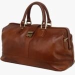 Vintage Brown Leather Travel Duffel Bag