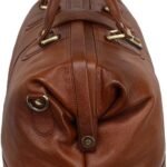 Vintage Brown Leather Travel Duffel Bag