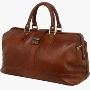 Vintage Brown Leather Travel Duffel Bag