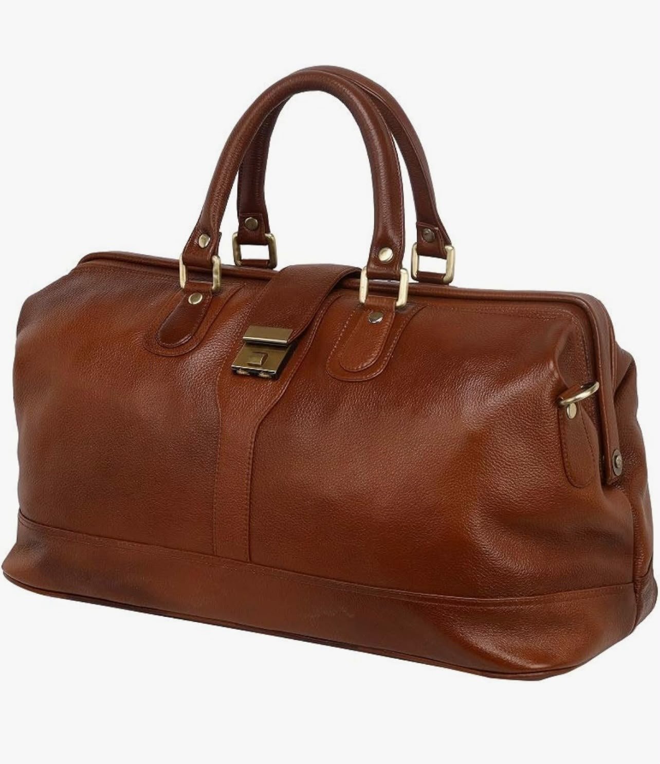Vintage Brown Leather Travel Duffel Bag