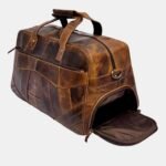 Vintage Leather Travel Duffle Bag